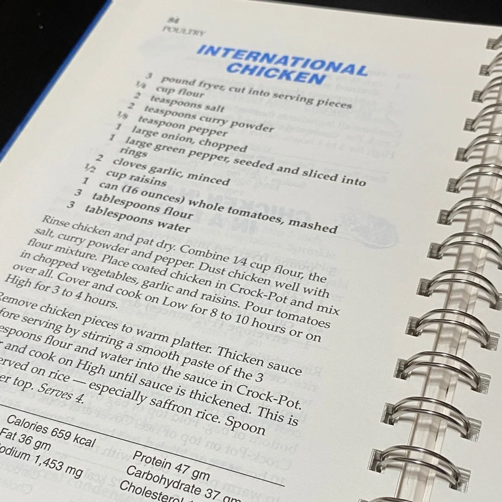 Rival Crock-Pot Slow Cooker cuisine spiral bound 1995 cookbook